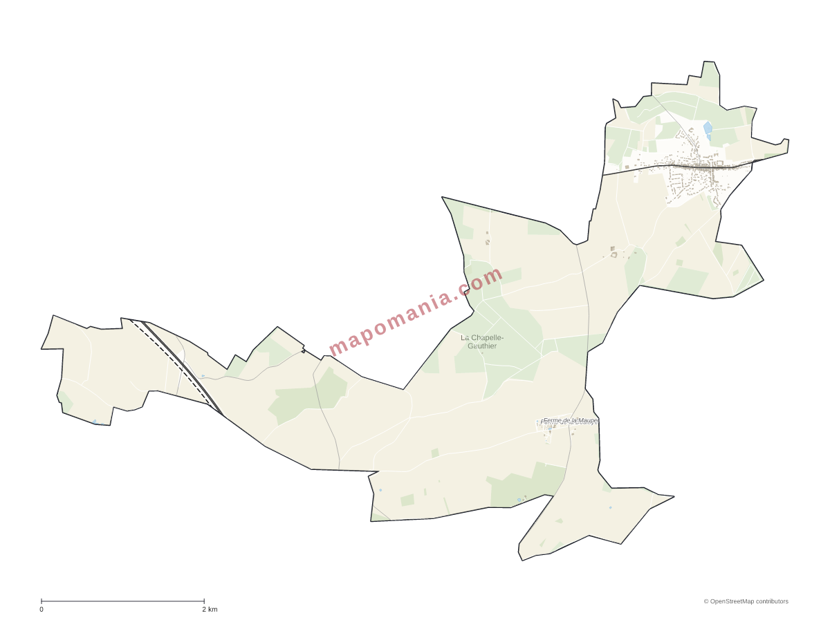 Carte de La Chapelle-Gauthier à personnaliser