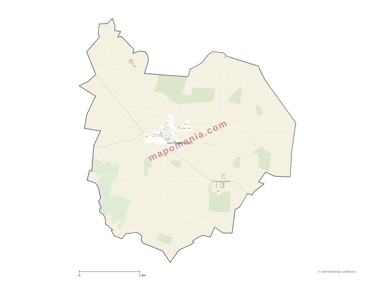 Carte de La Chapelle-Iger à personnaliser