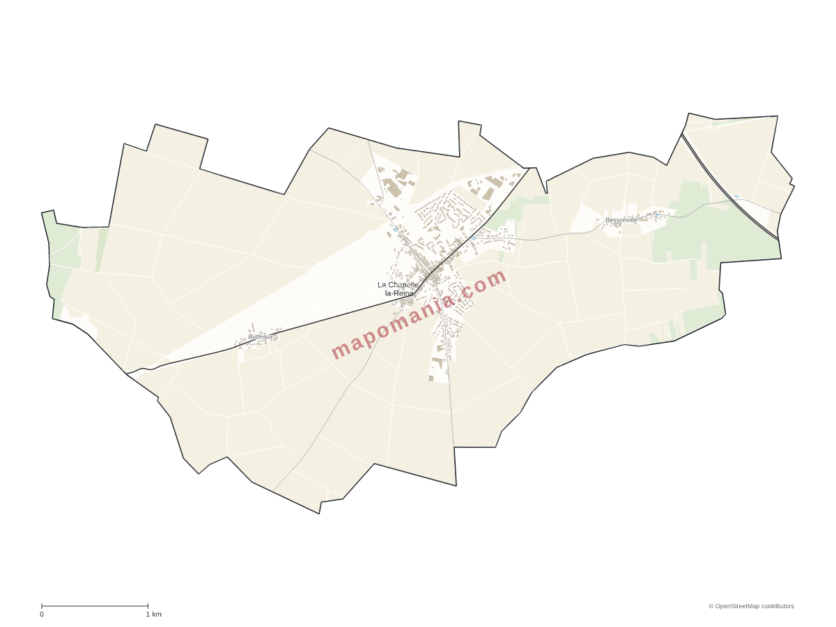 Carte de La Chapelle-la-Reine à personnaliser