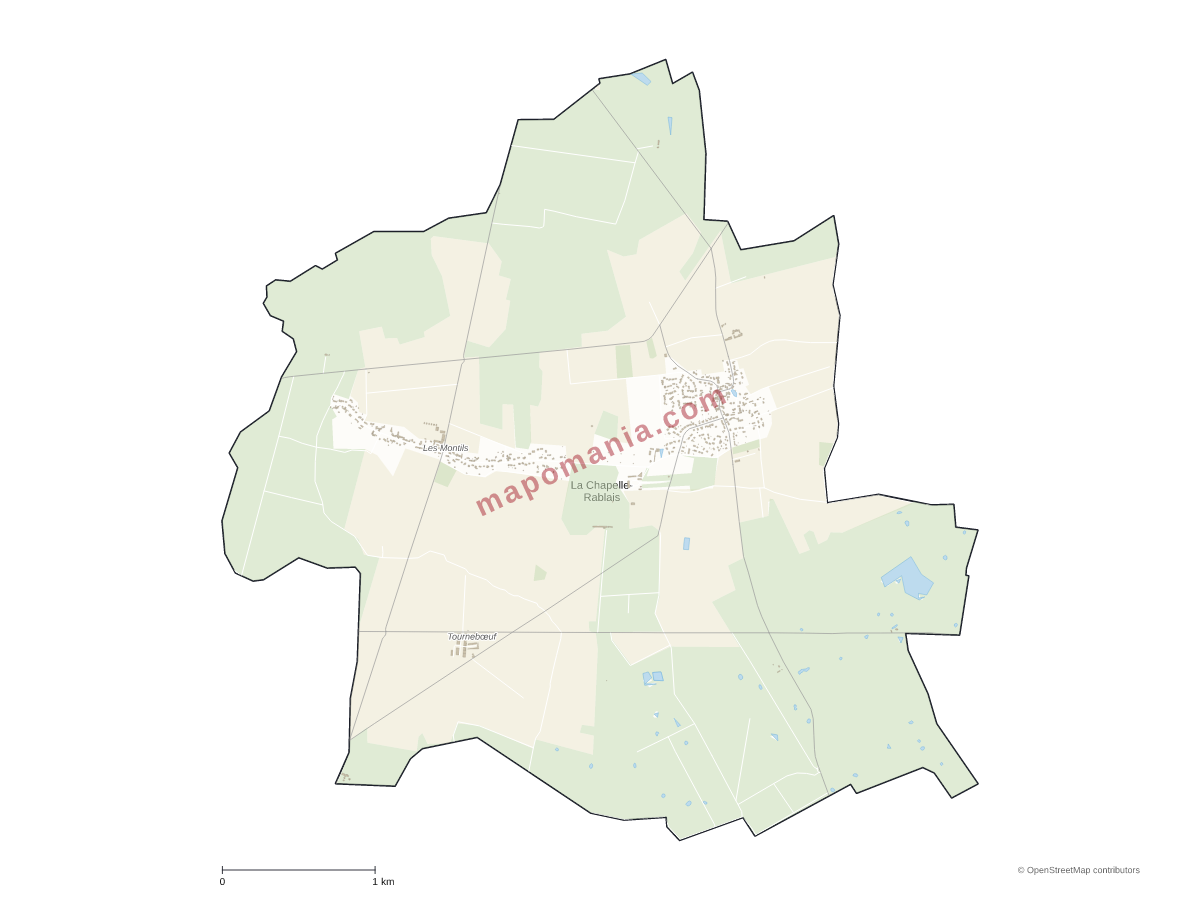 Carte de La Chapelle-Rablais à personnaliser
