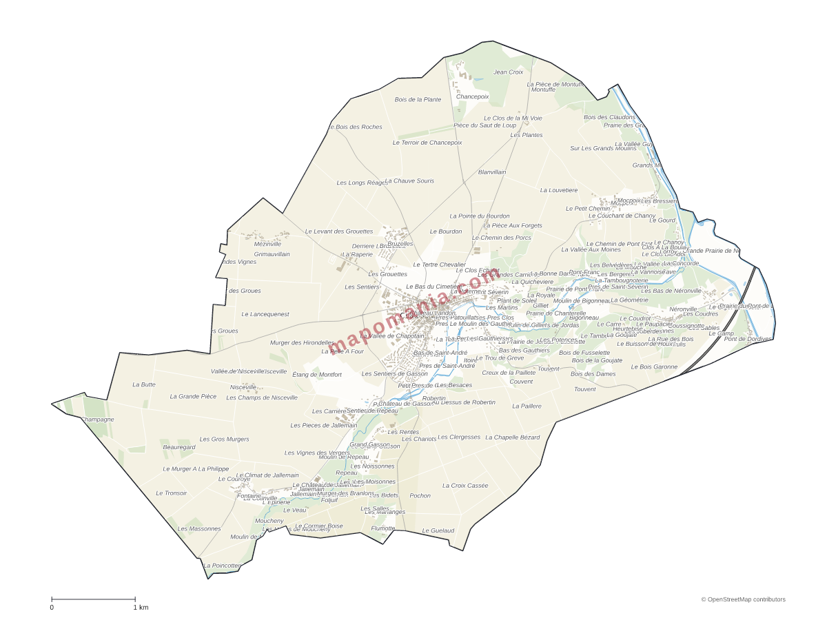 Carte de Château-Landon à personnaliser