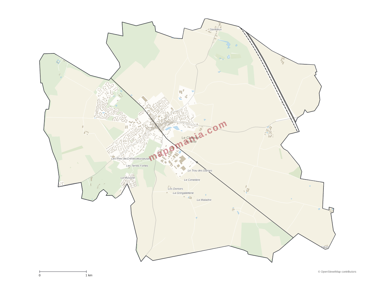 Carte de Le Châtelet-en-Brie à personnaliser
