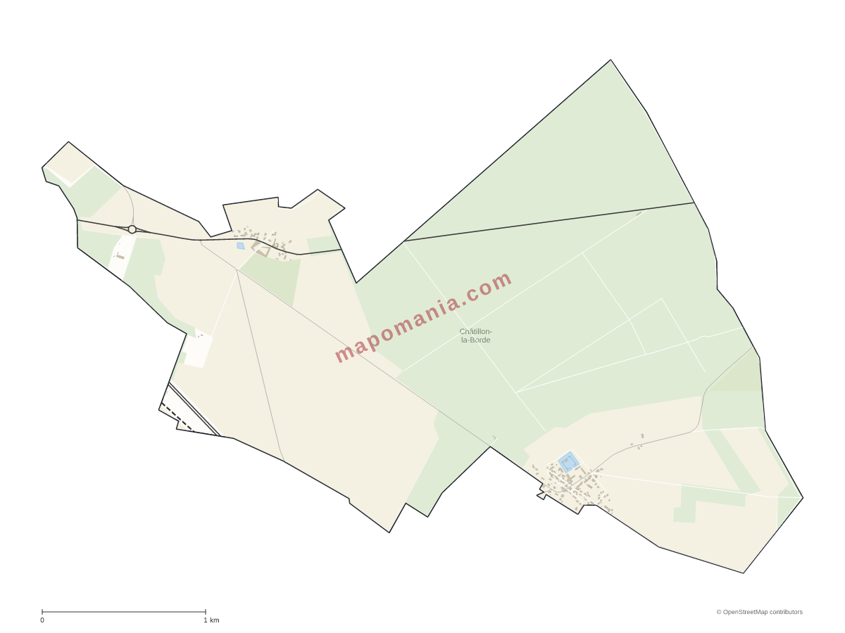 Carte de Châtillon-la-Borde à personnaliser