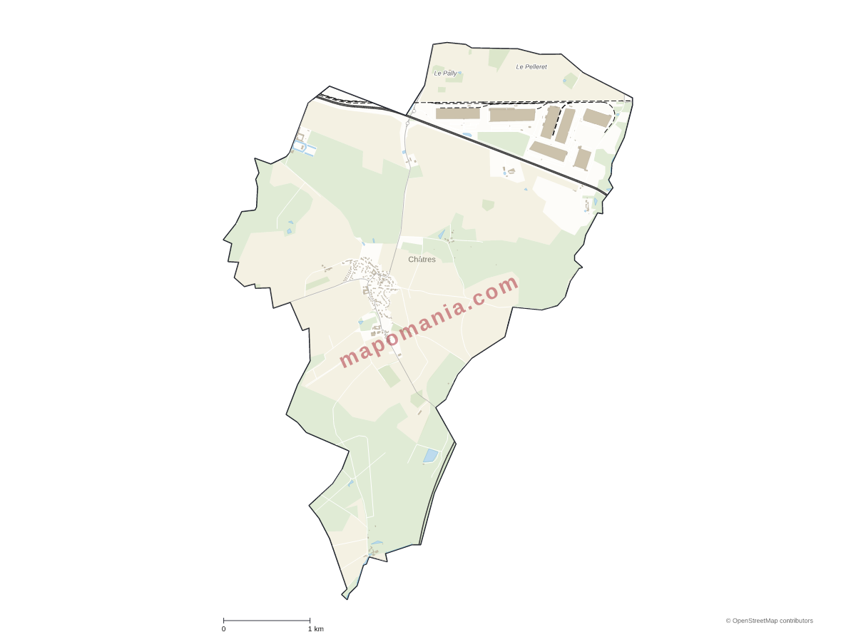 Carte de Châtres à personnaliser