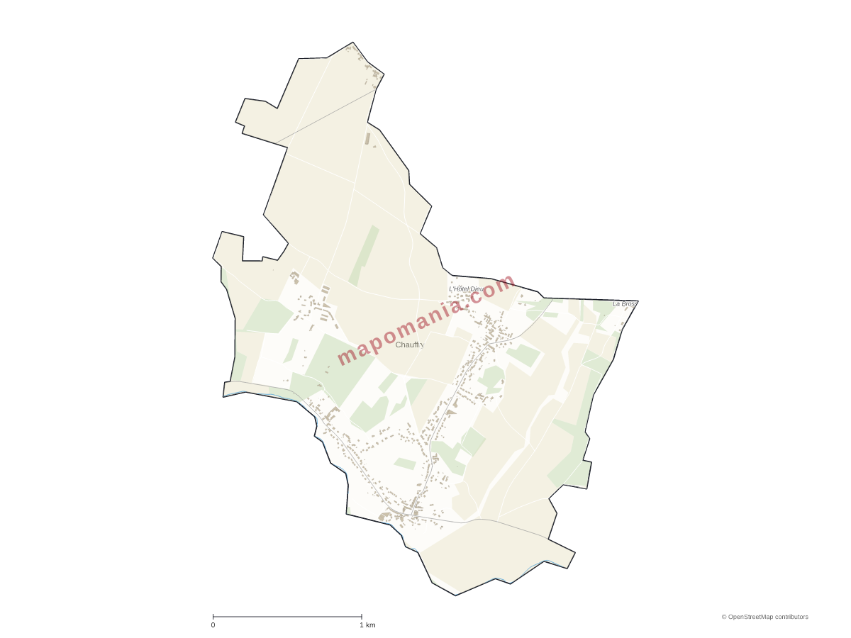Carte de Chauffry à personnaliser