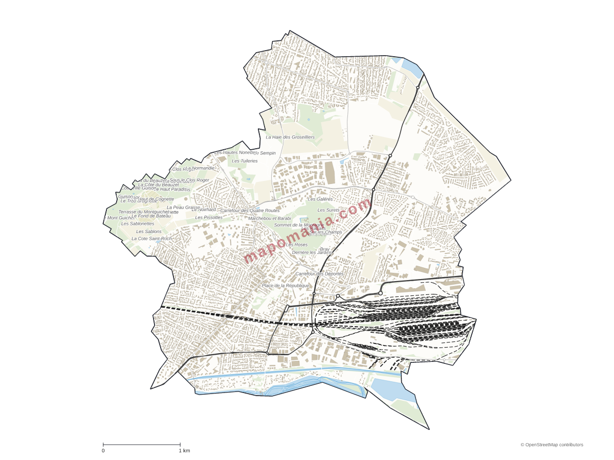 Carte de Chelles à personnaliser