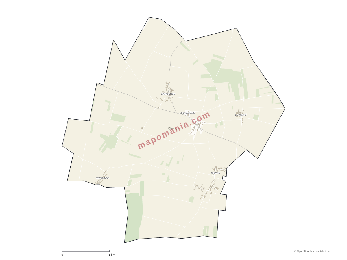 Carte de Chenou à personnaliser
