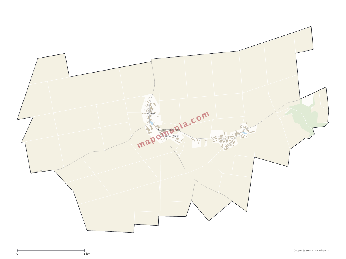 Carte de Chevrainvilliers à personnaliser