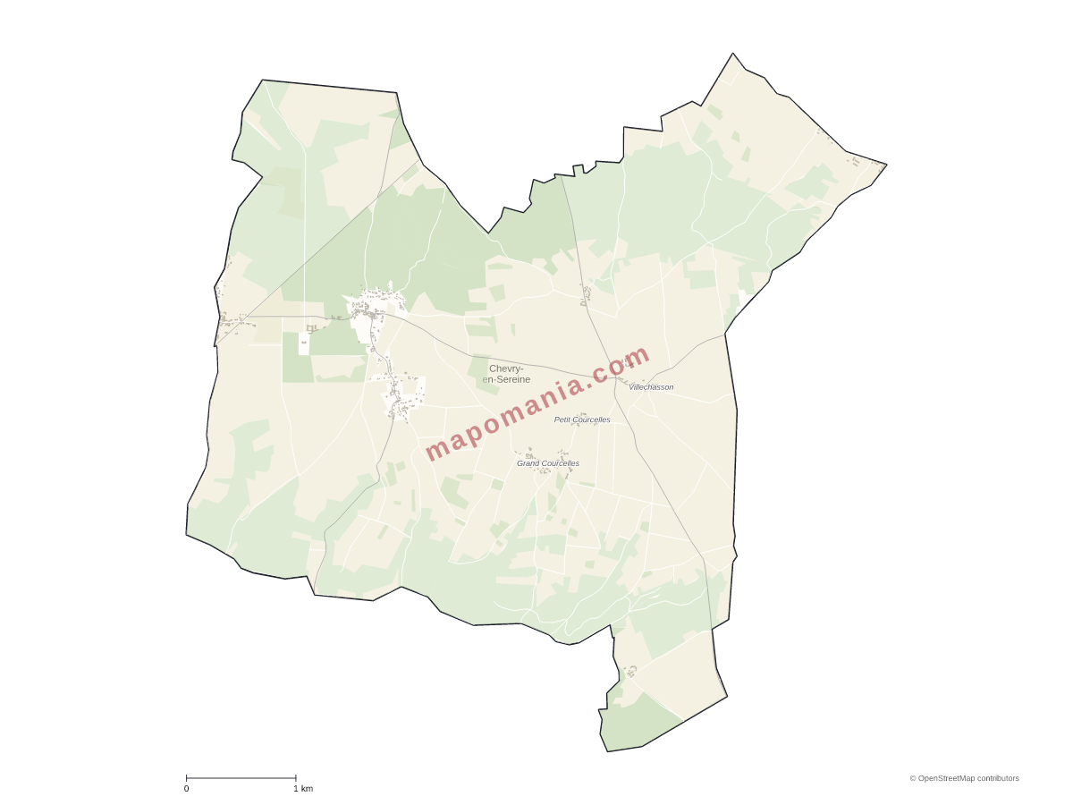 Carte de Chevry-en-Sereine à personnaliser