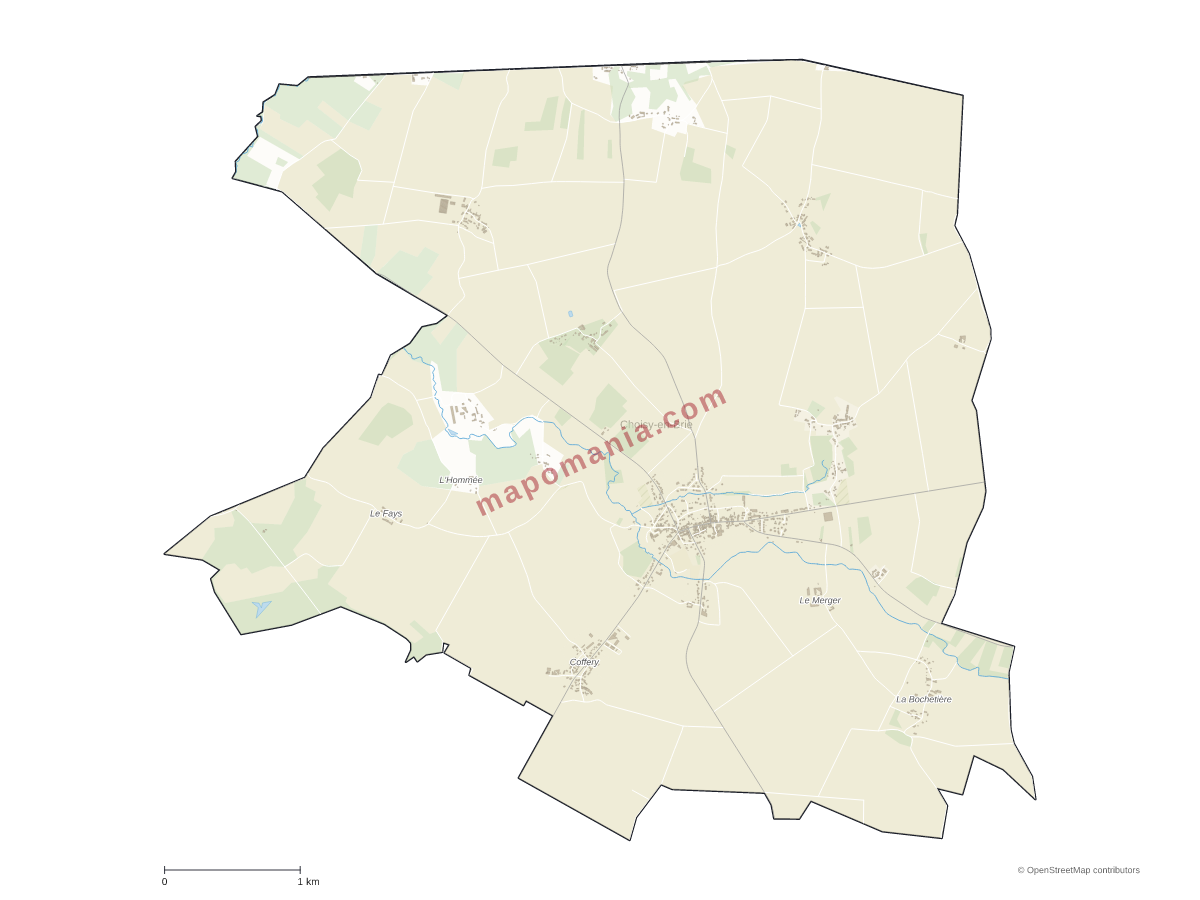 Carte de Choisy-en-Brie à personnaliser