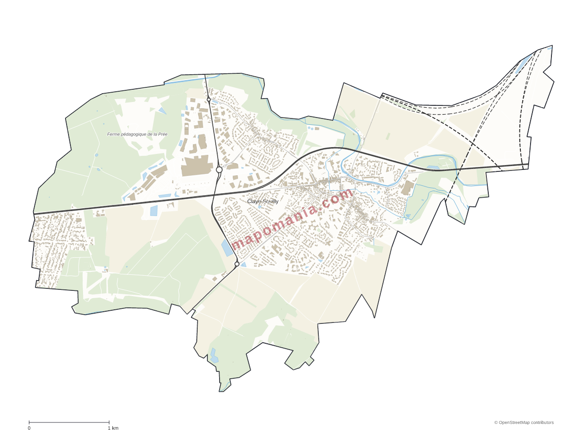 Carte de Claye-Souilly à personnaliser