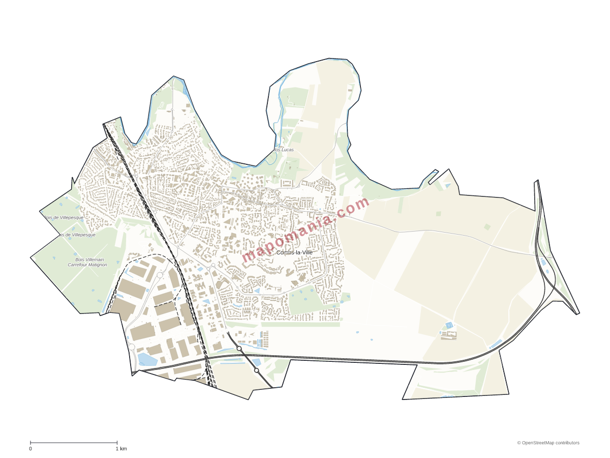 Carte de Combs-la-Ville à personnaliser