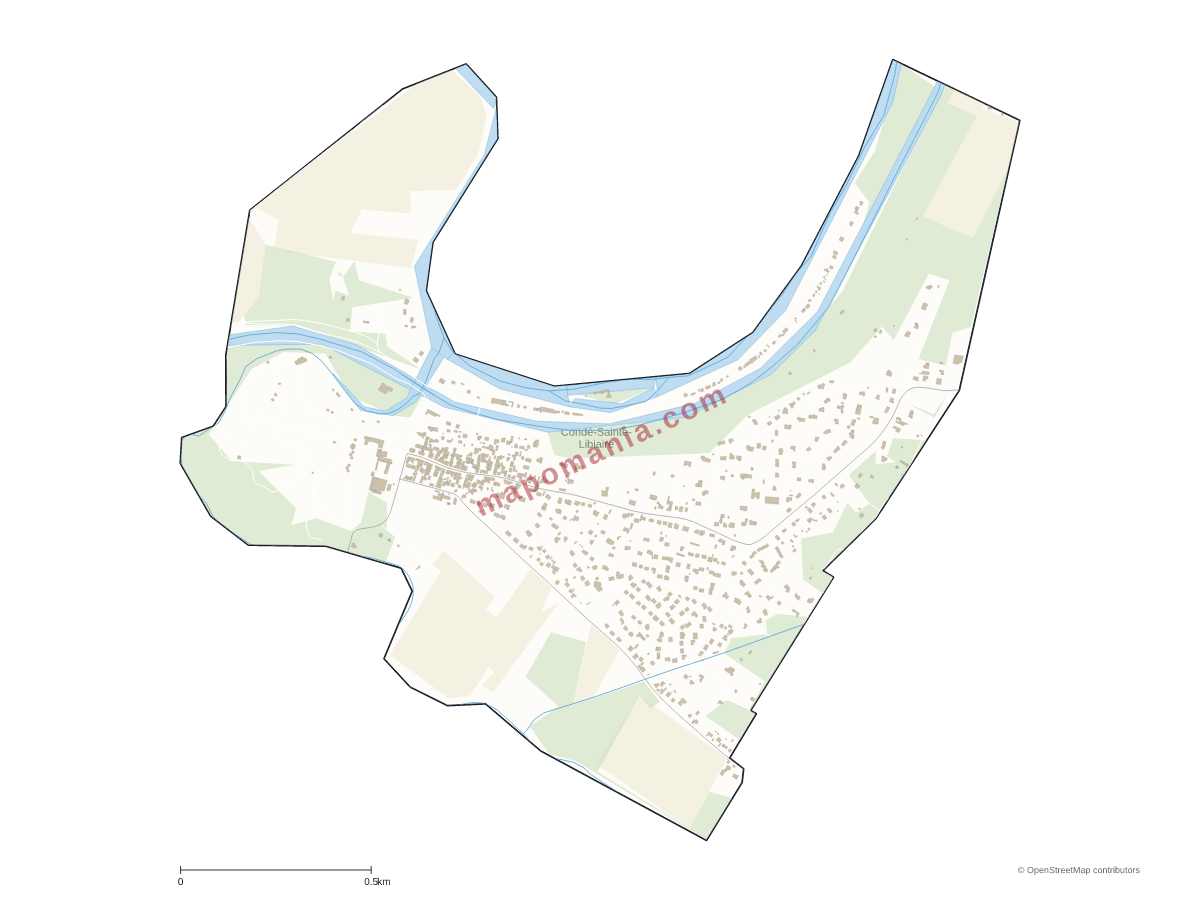 Carte de Condé-Sainte-Libiaire à personnaliser