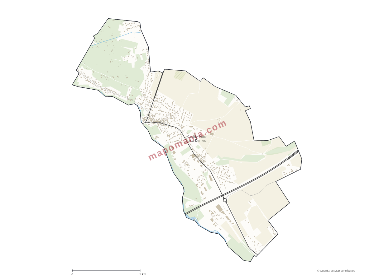 Carte de Couilly-Pont-aux-Dames à personnaliser