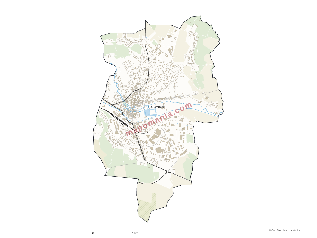 Carte de Coulommiers à personnaliser