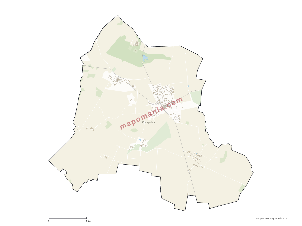 Carte de Courpalay à personnaliser
