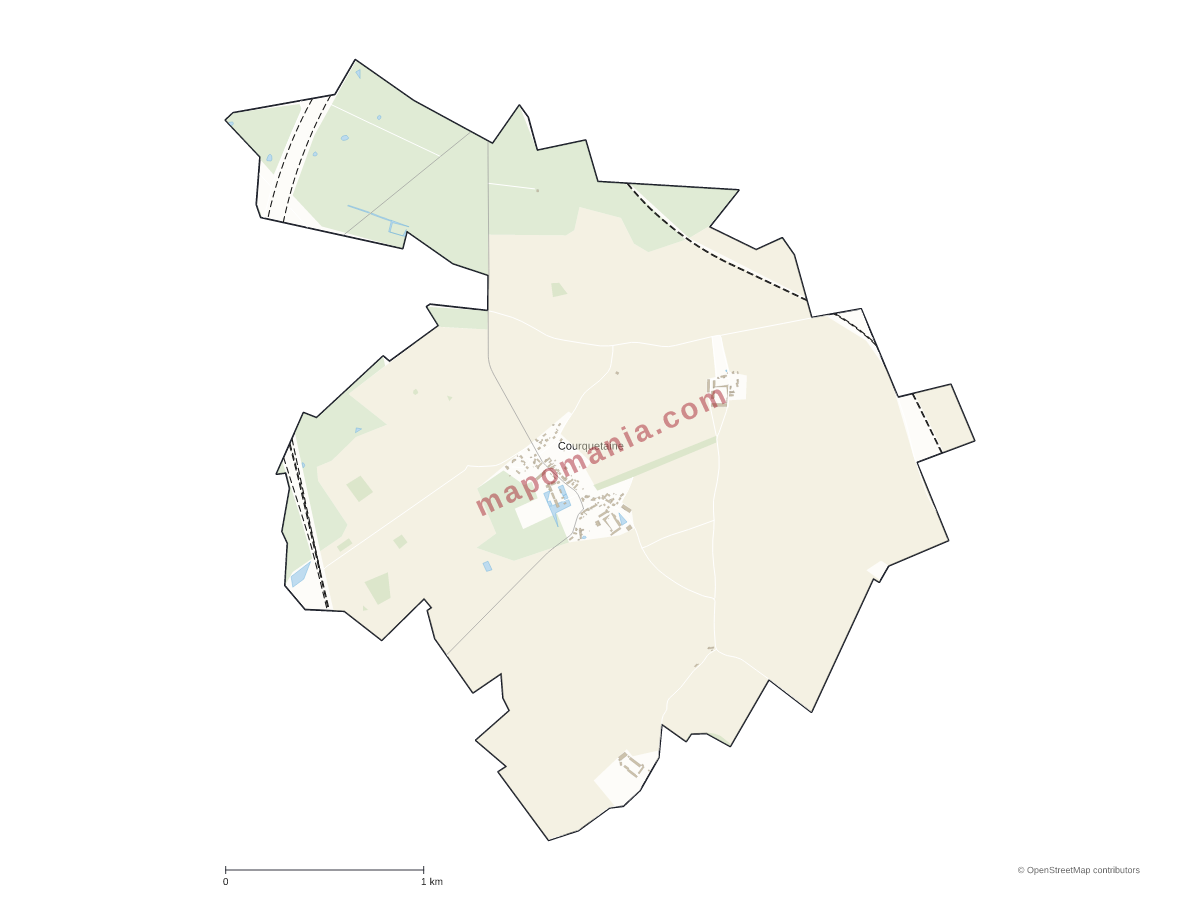 Carte de Courquetaine à personnaliser