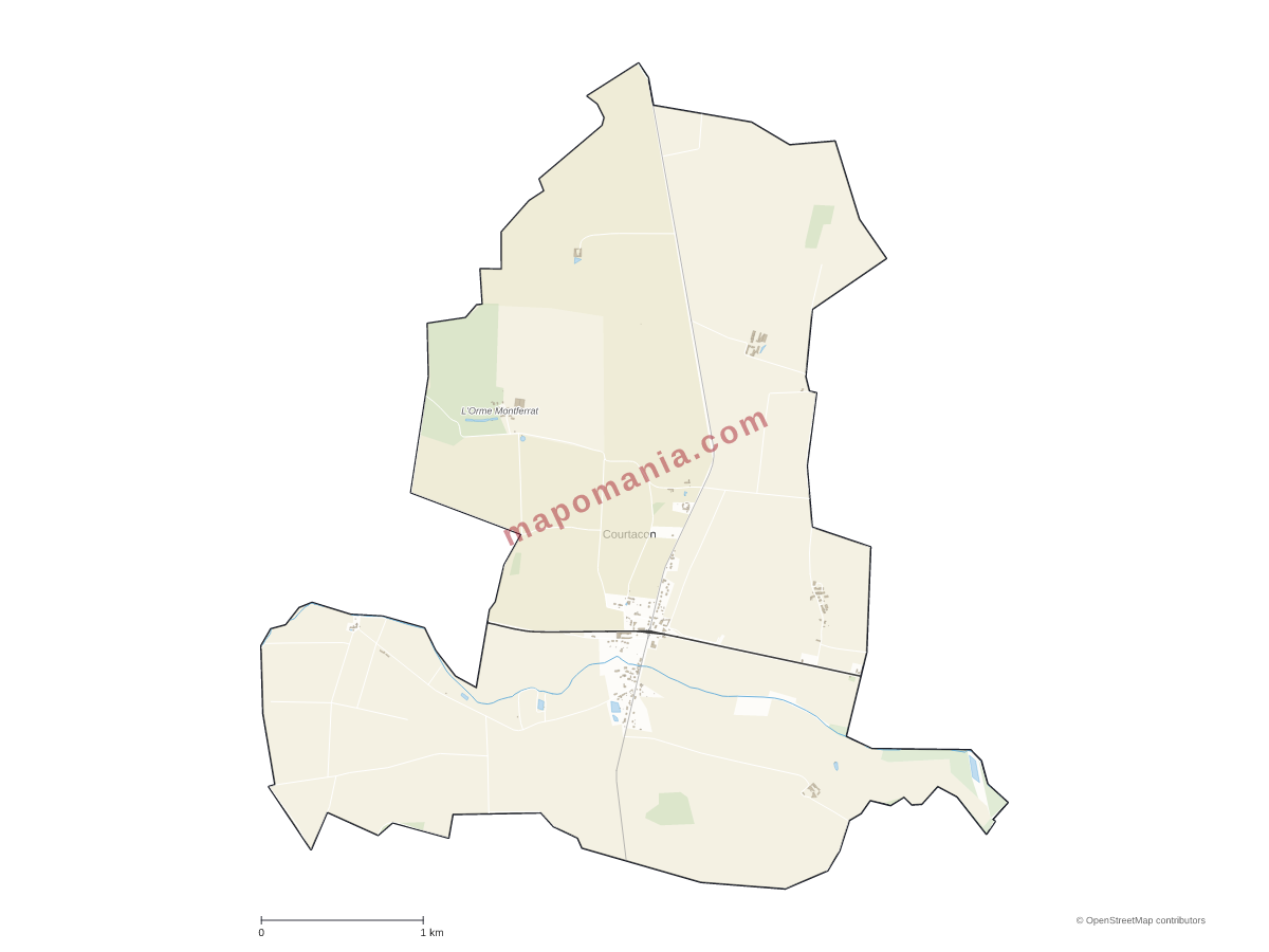 Carte de Courtacon à personnaliser