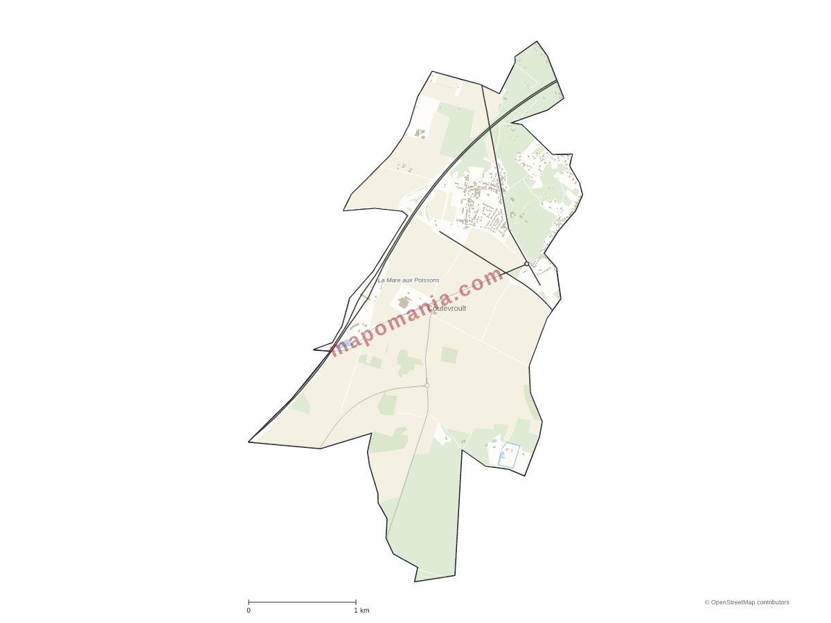 Carte de Coutevroult à personnaliser
