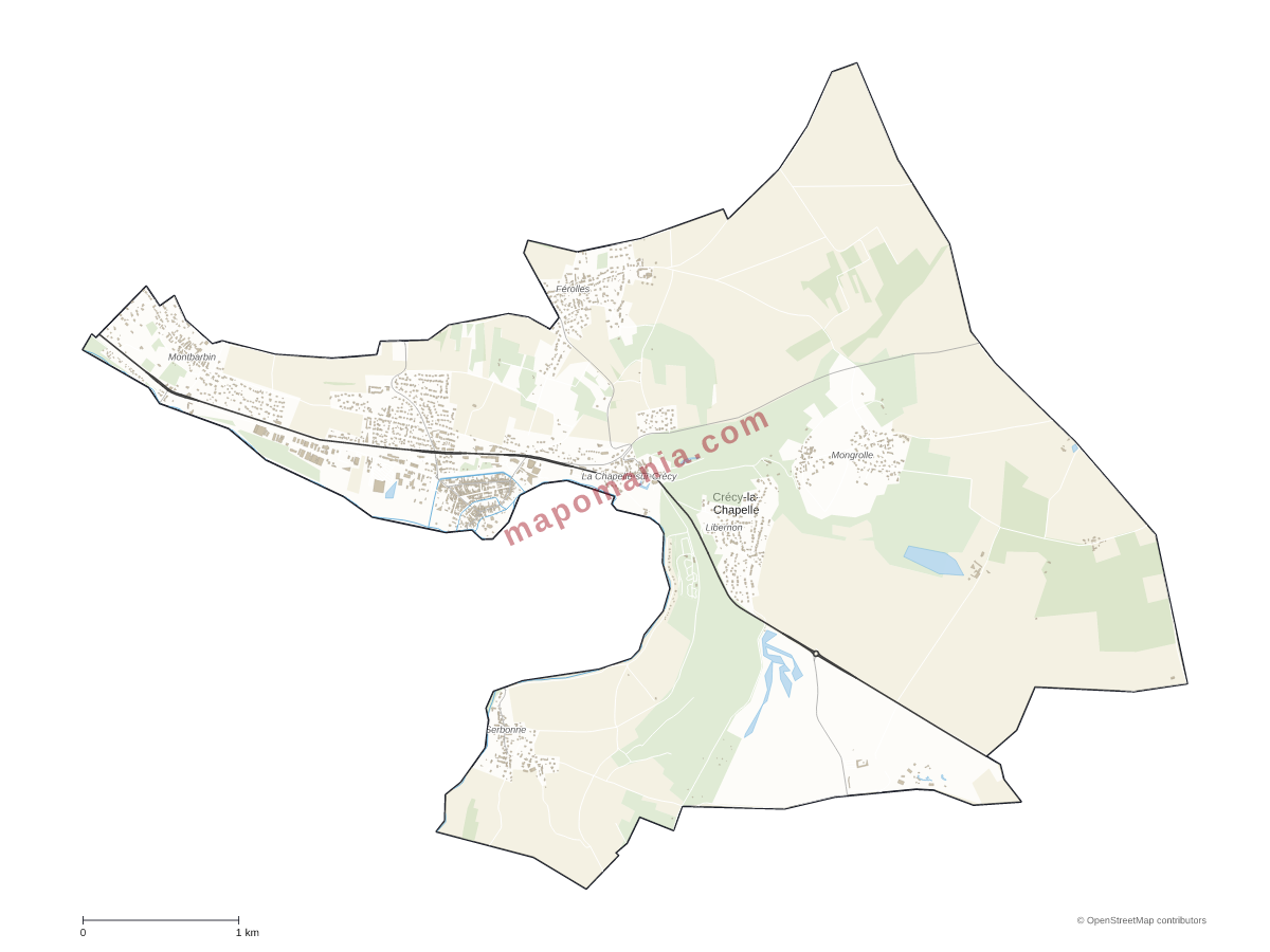 Carte de Crécy-la-Chapelle à personnaliser