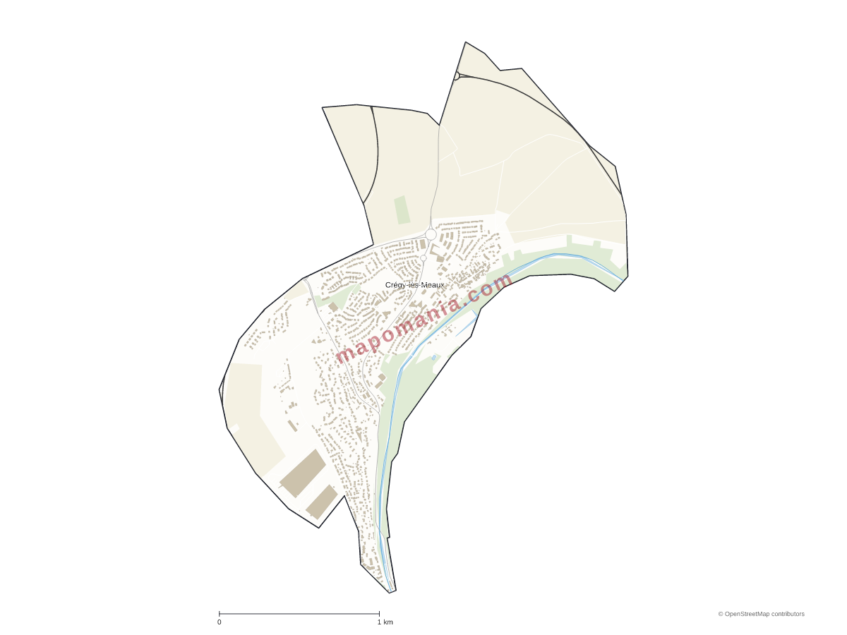 Carte de Crégy-lès-Meaux à personnaliser