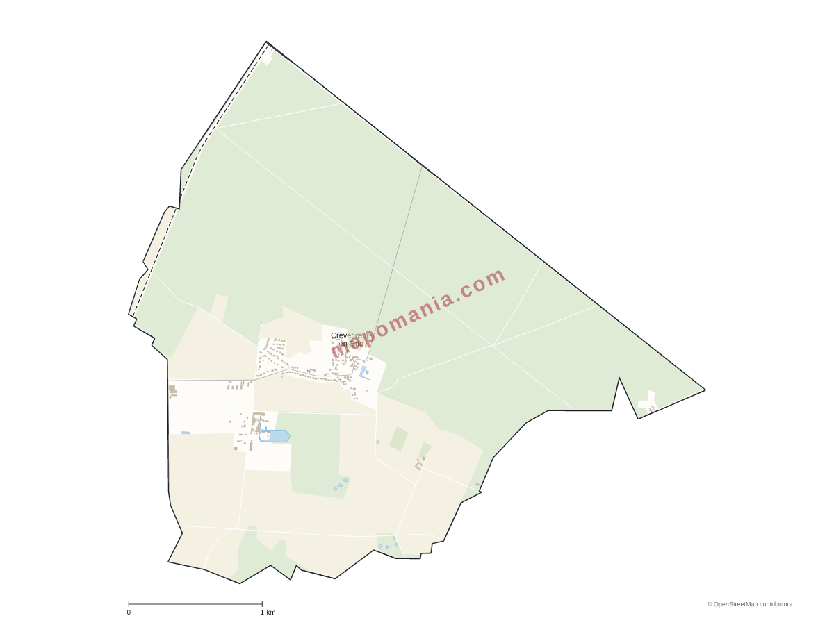 Carte de Crèvecœur-en-Brie à personnaliser