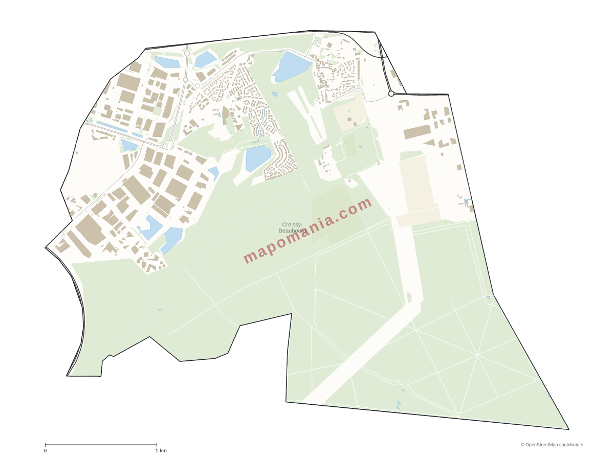 Carte de Croissy-Beaubourg à personnaliser
