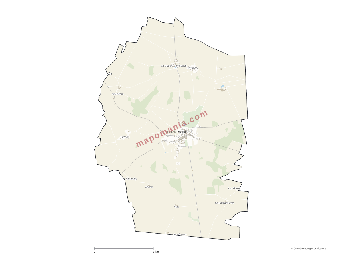 Carte de La Croix-en-Brie à personnaliser