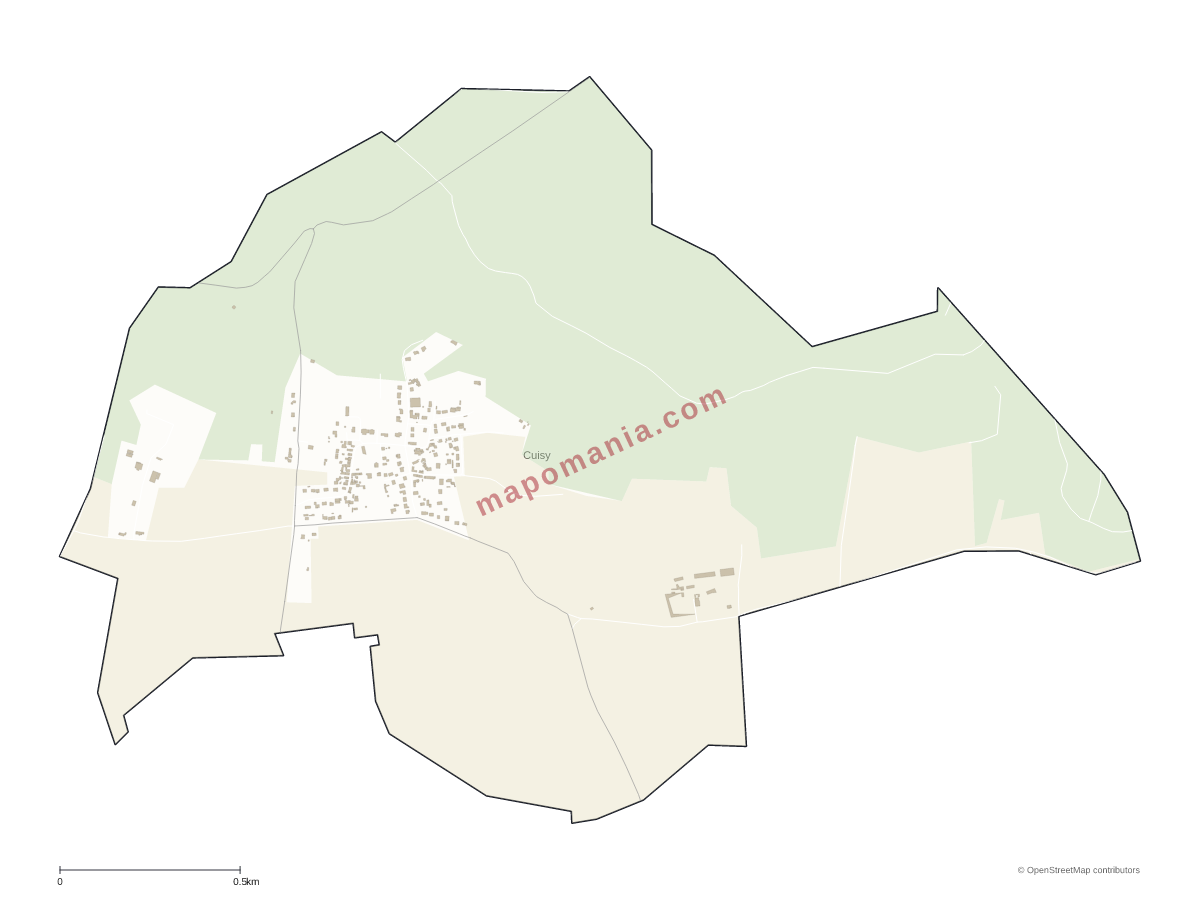 Carte de Cuisy à personnaliser