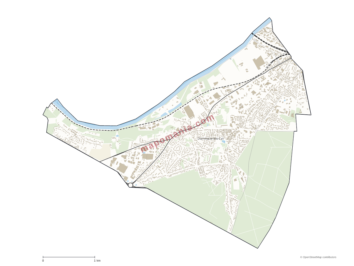 Carte de Dammarie-les-Lys à personnaliser