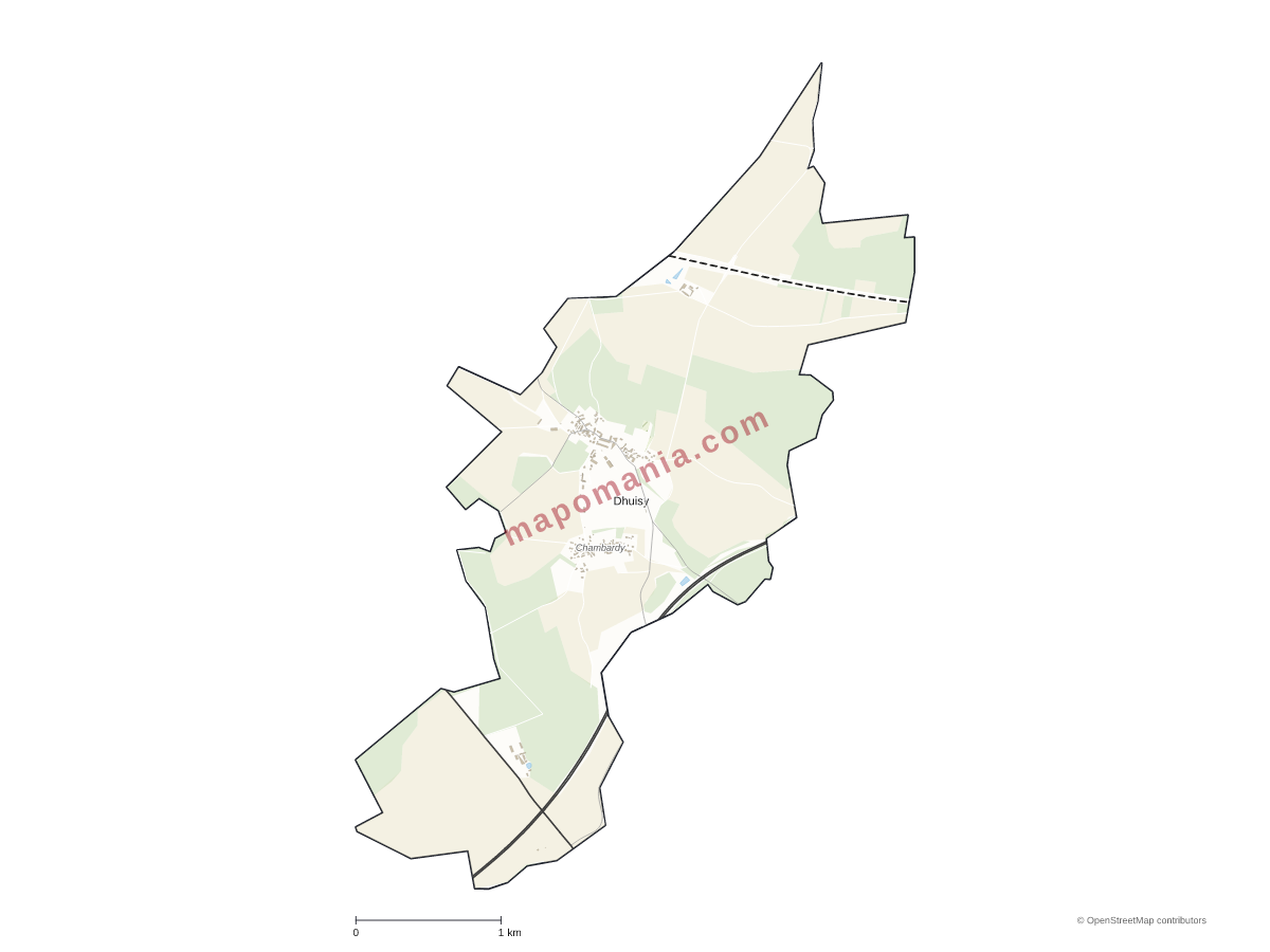 Carte de Dhuisy à personnaliser