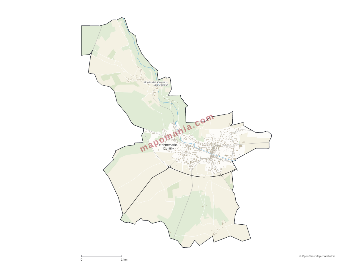 Carte de Donnemarie-Dontilly à personnaliser