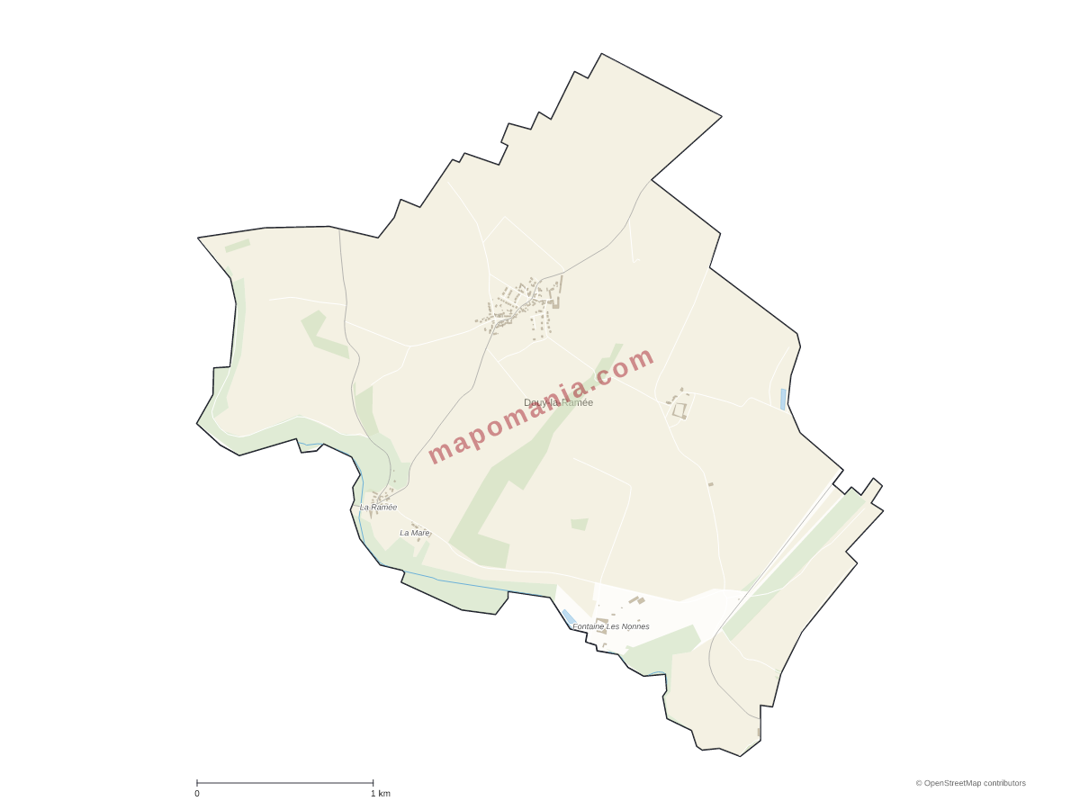 Carte de Douy-la-Ramée à personnaliser