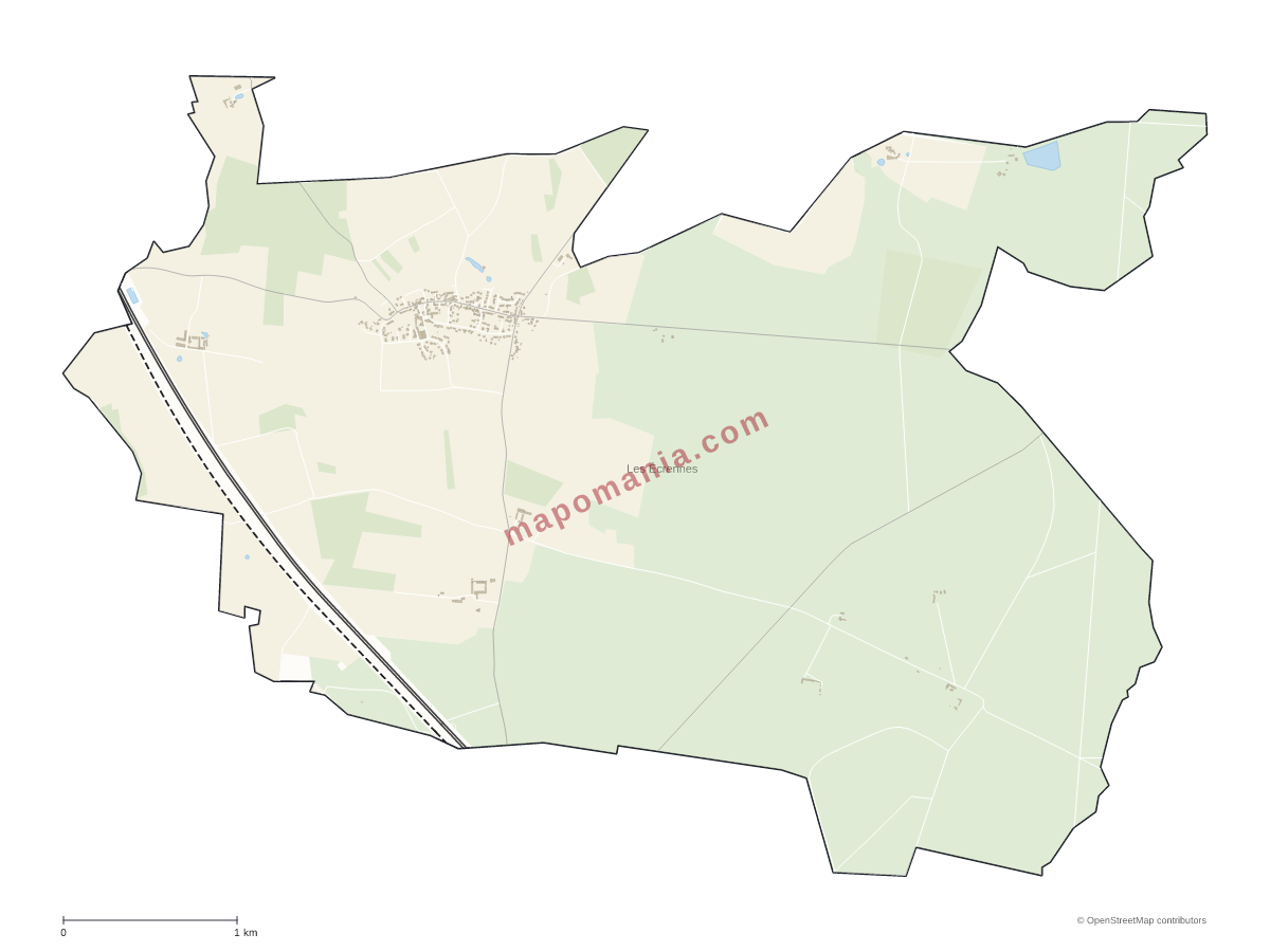 Carte de Les Écrennes à personnaliser