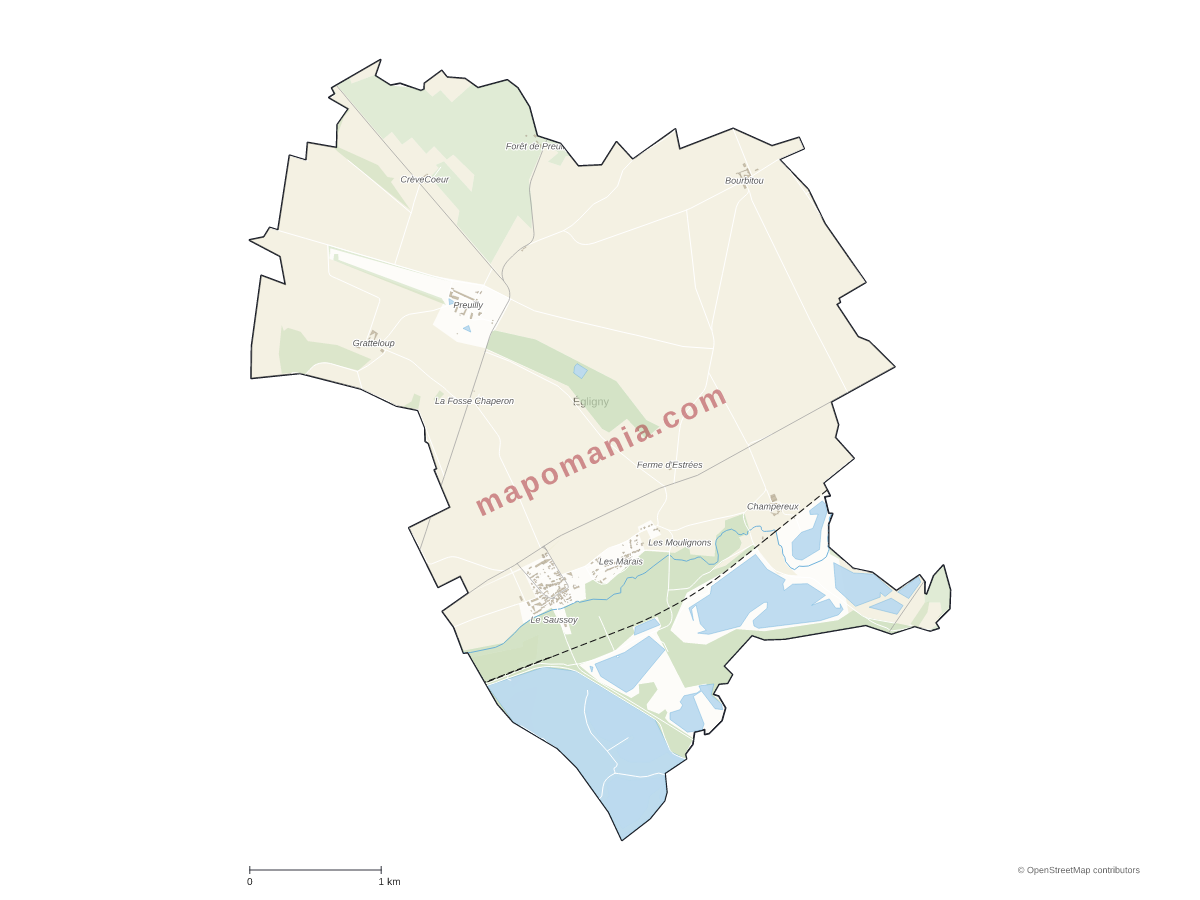 Carte de Égligny à personnaliser