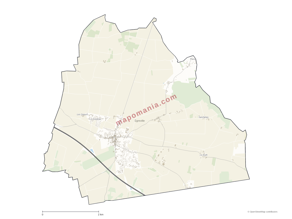 Carte de Égreville à personnaliser