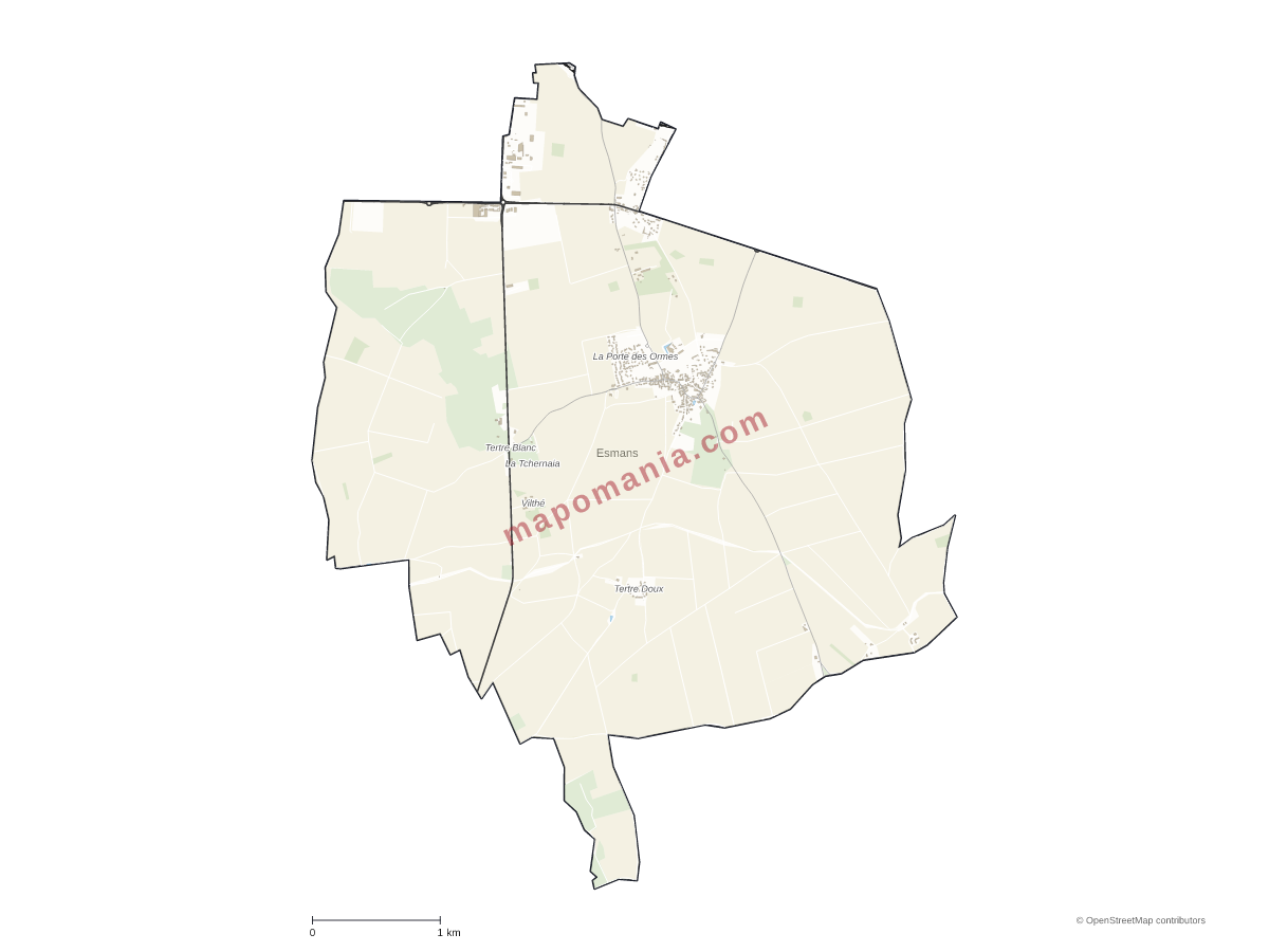Carte de Esmans à personnaliser