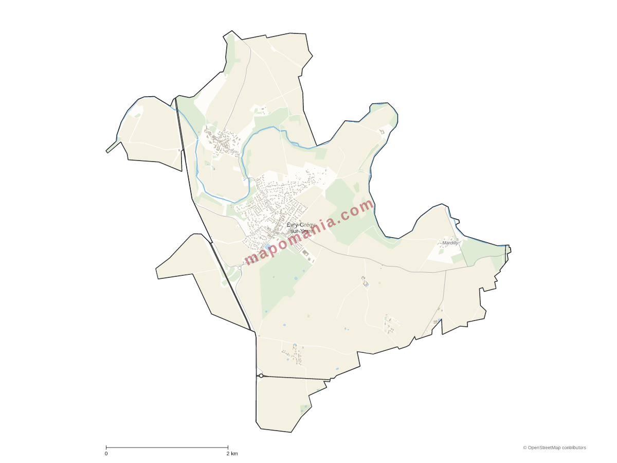 Carte de Évry-Grégy-sur-Yerre à personnaliser