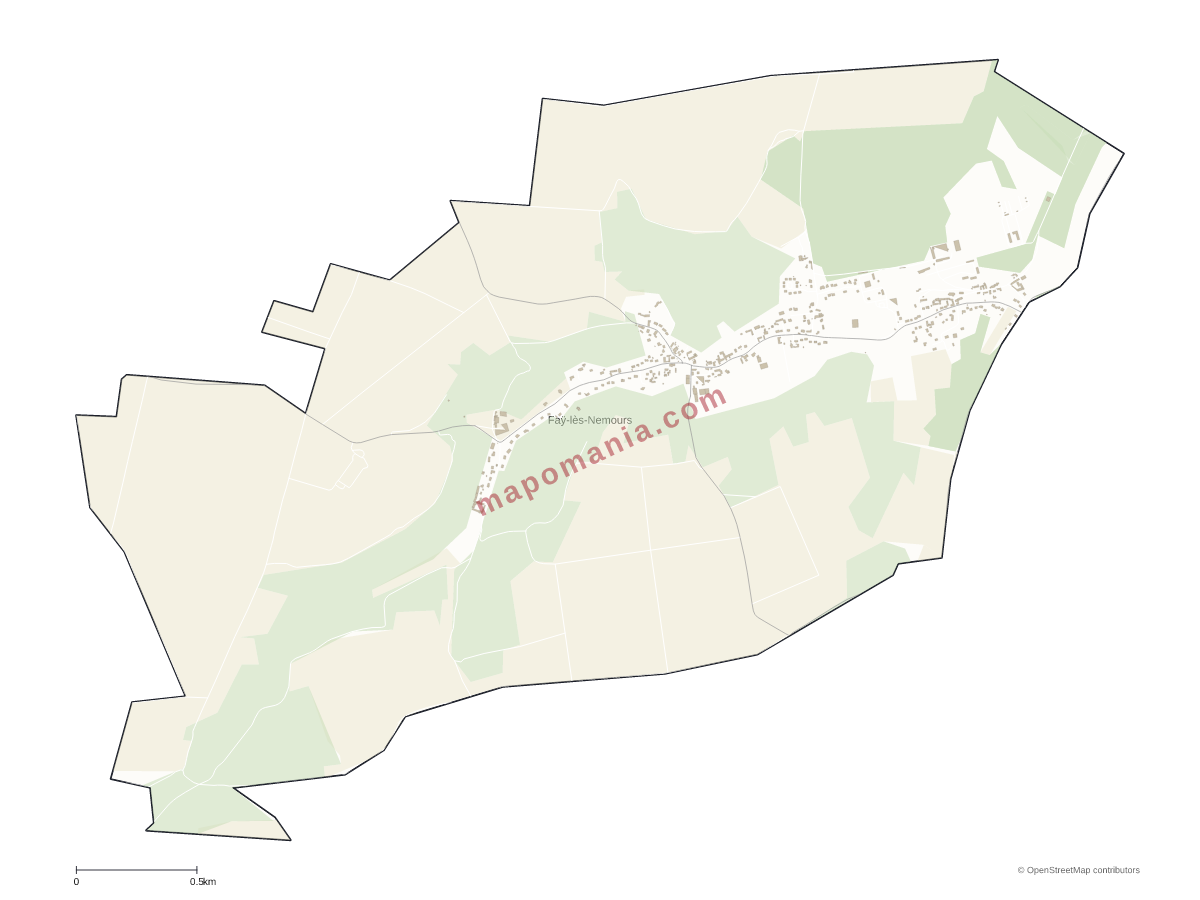 Carte de Faÿ-lès-Nemours à personnaliser