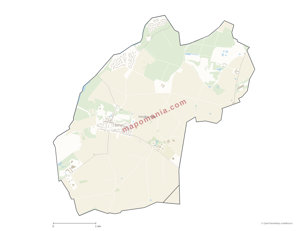 Carte de Férolles-Attilly à personnaliser