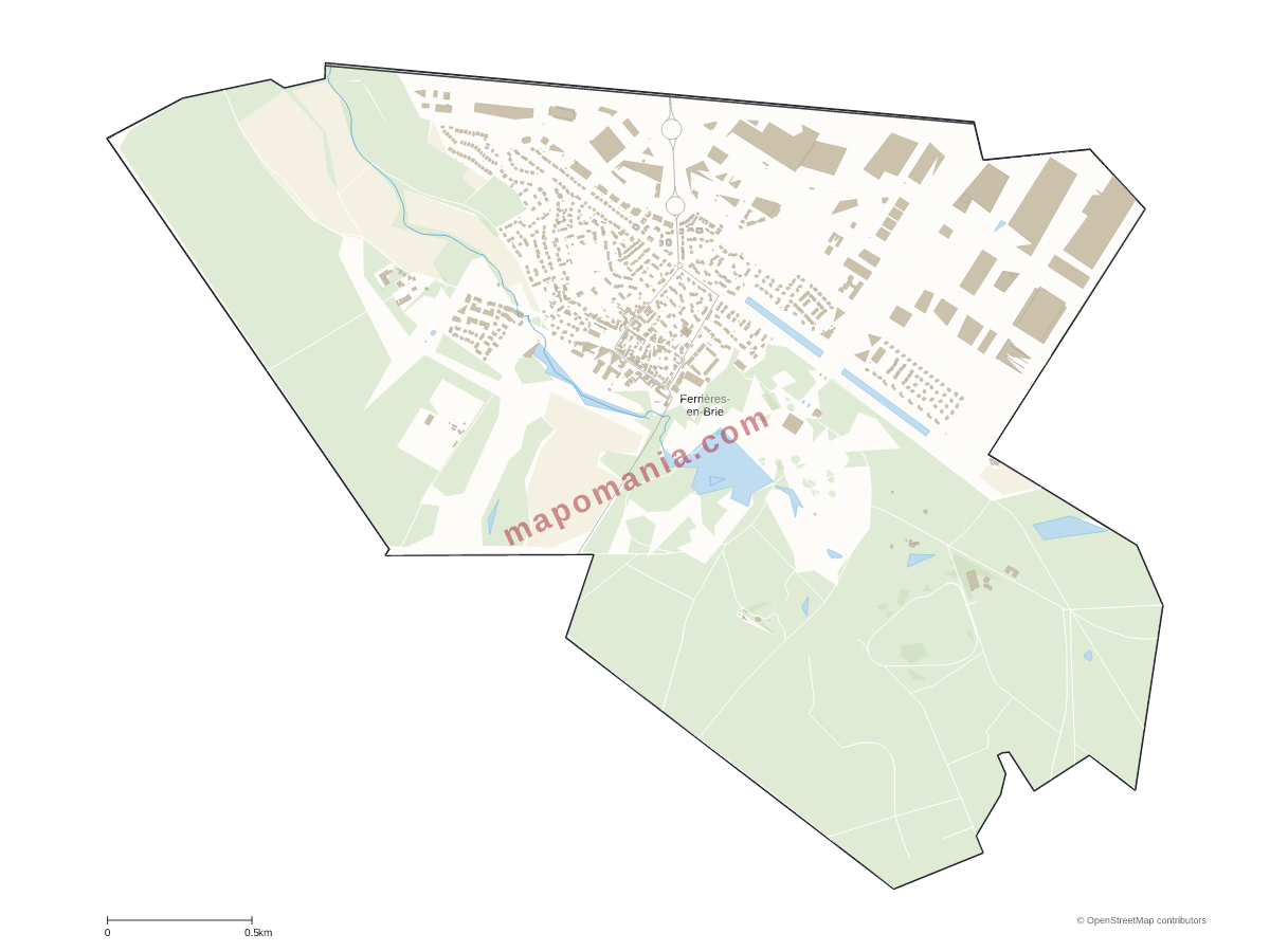 Carte de Ferrières-en-Brie à personnaliser