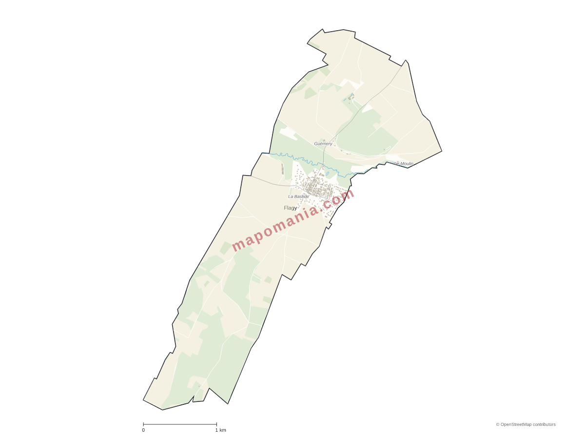 Carte de Flagy à personnaliser