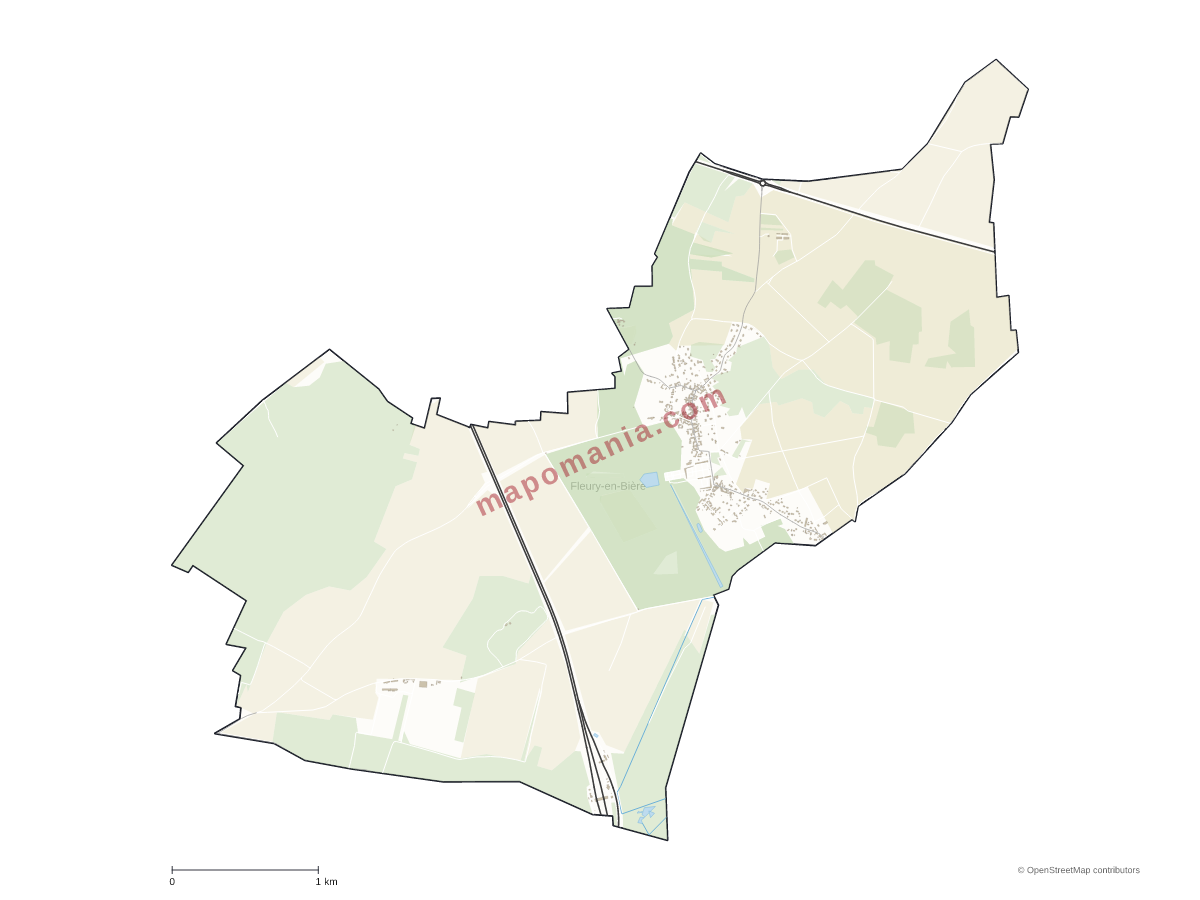 Carte de Fleury-en-Bière à personnaliser