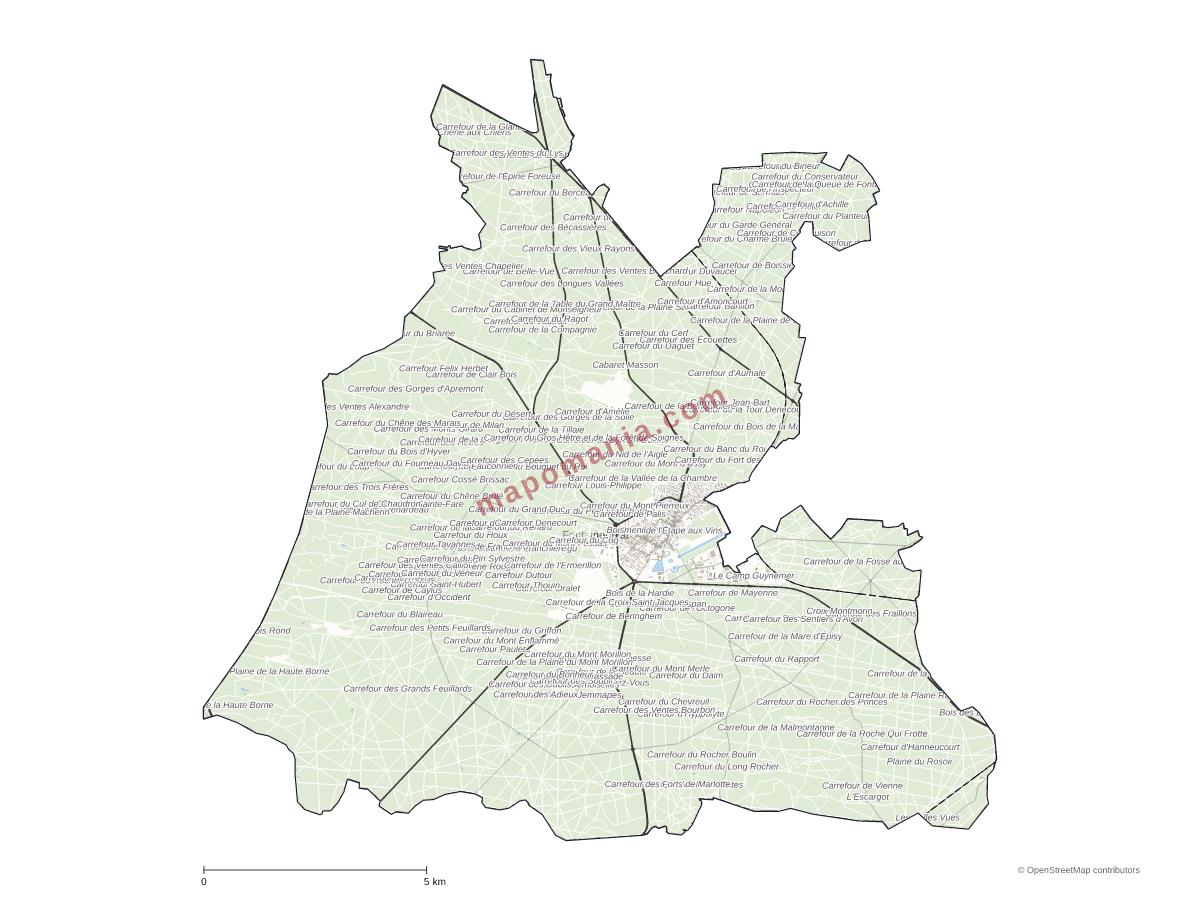 Carte de Fontainebleau à personnaliser