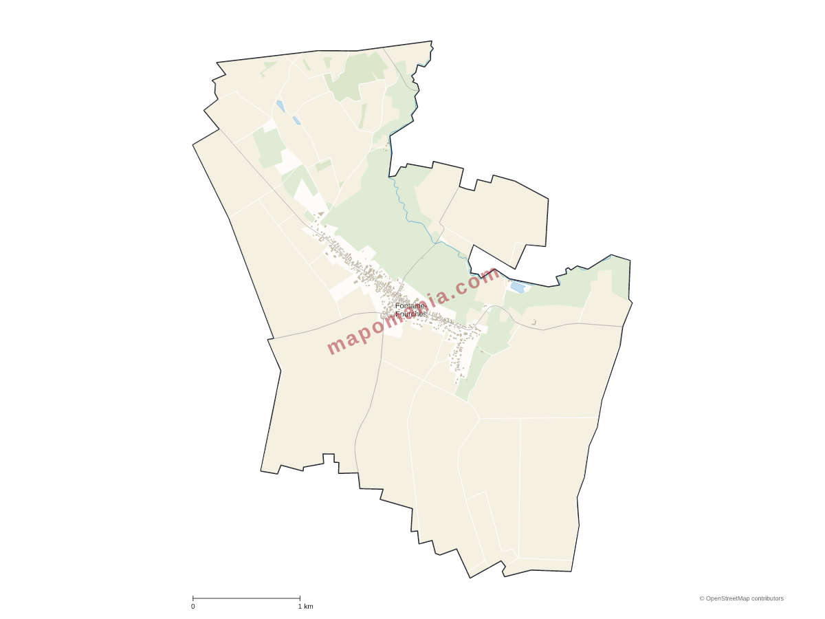 Carte de Fontaine-Fourches à personnaliser
