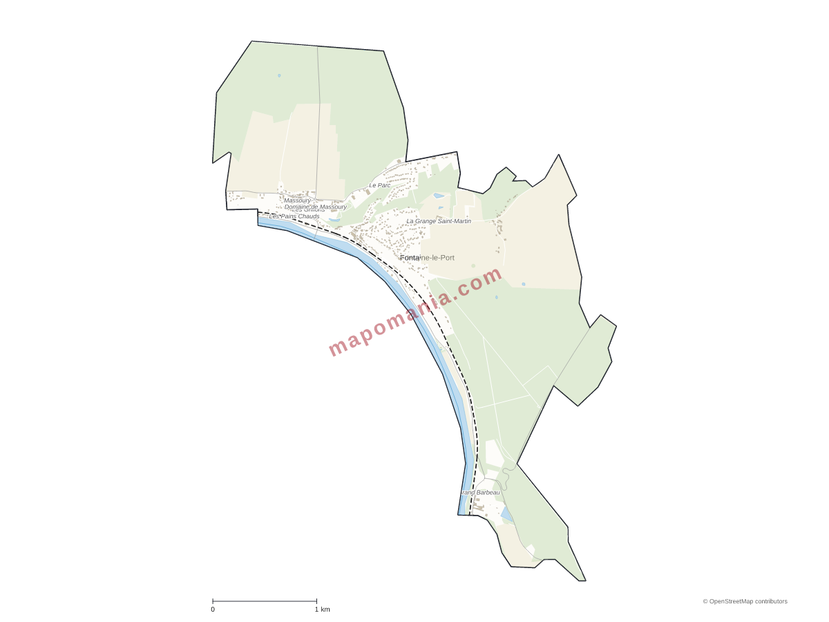 Carte de Fontaine-le-Port à personnaliser
