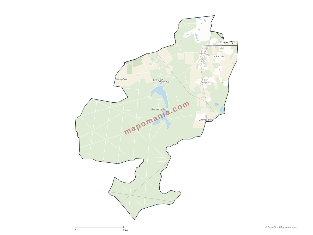 Carte de Fontenailles à personnaliser