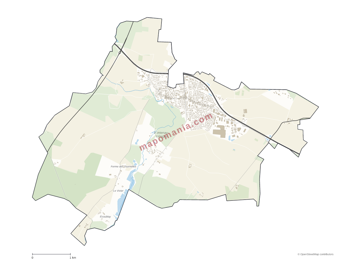 Carte de Fontenay-Trésigny à personnaliser