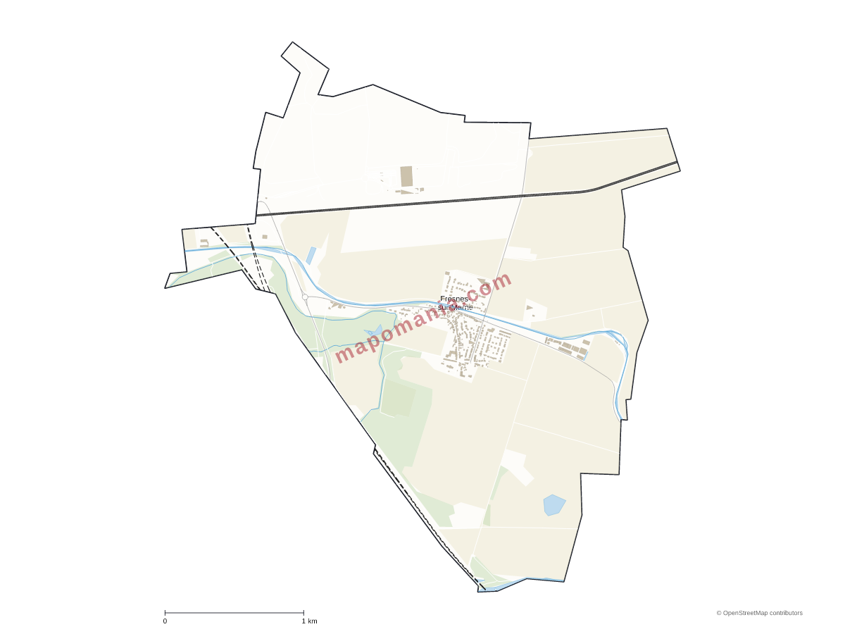 Carte de Fresnes-sur-Marne à personnaliser