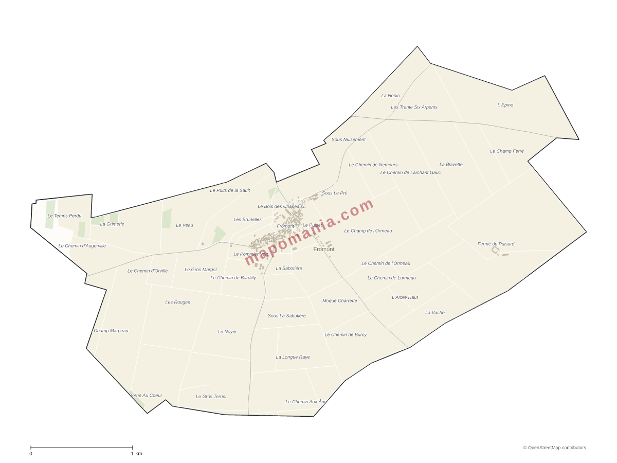 Carte de Fromont à personnaliser